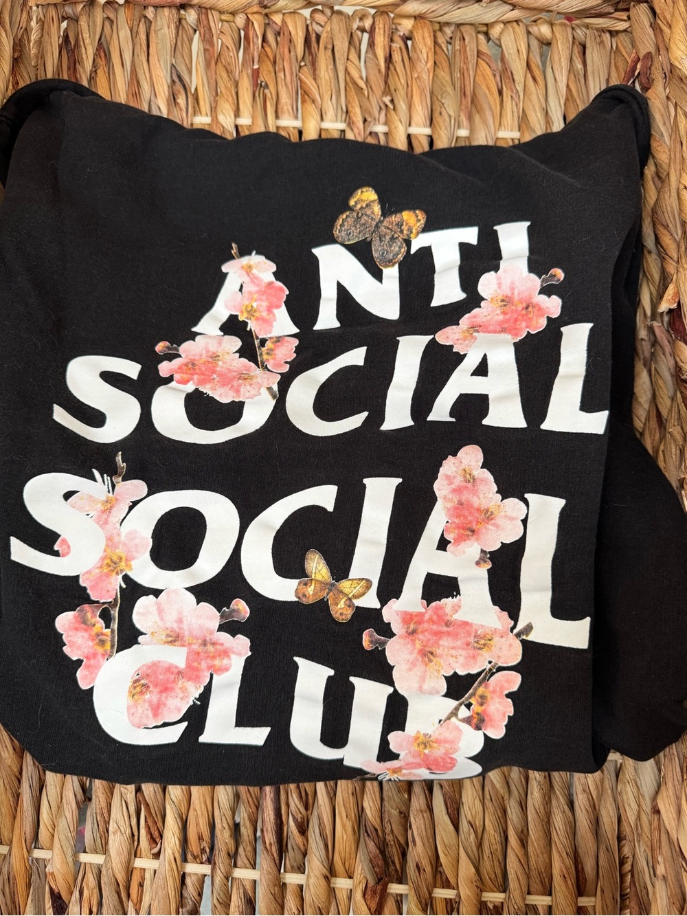 Men’s Anti Social Social Club Black Floral Graphic Hoodie